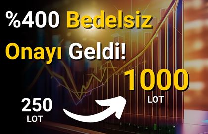 %400 Bedelsiz Sermaye Müjdesi! 250 Lot 1000 Lota Dönüşecek…