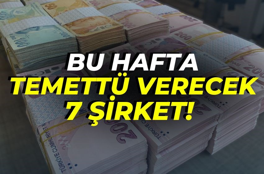 Bu Hafta Temettü Verecek 7 Şirket!