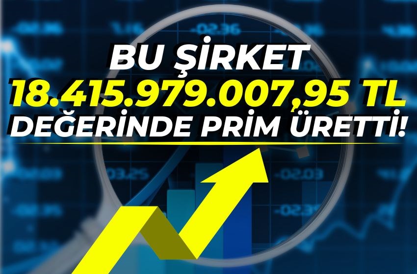 BU ŞİRKET 18.415.979.007,95 TL DEĞERİNDE PRİM ÜRETTİ