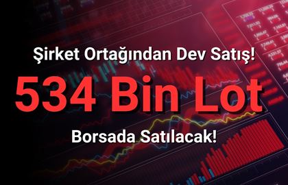 Şirket Ortağı 534 bin 704 Lot Hisse Satacak!